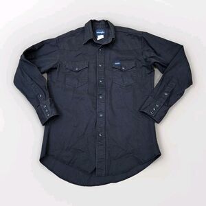 Vintage Wrangler Shirt Men Canvas Sleeve Rodeo Western Medium